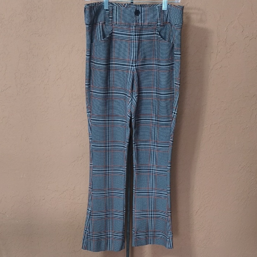 Torrid Women's Gray Plaid Flared Stretch Pants Size 10R